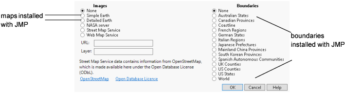 Example of Background Map Options