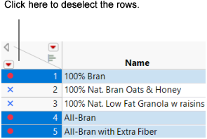 Deselecting Rows