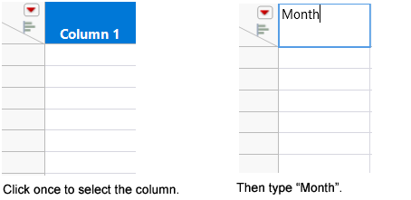 Entering a Column Name