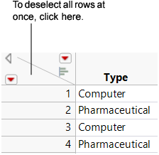 Deselecting Rows