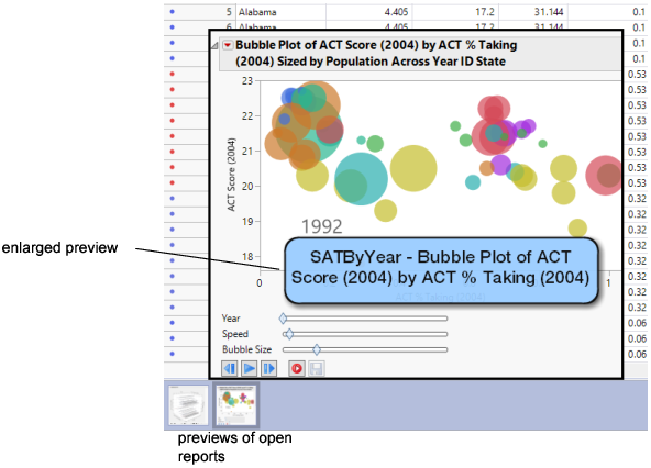 Thumbnail Previews of Open Reports