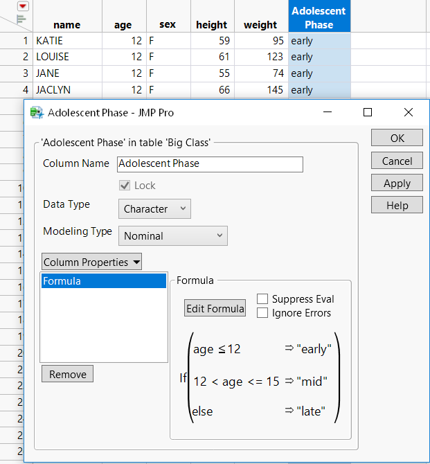 Conditional Expression in Formula