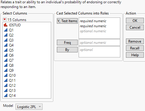 Item Analysis Launch Window