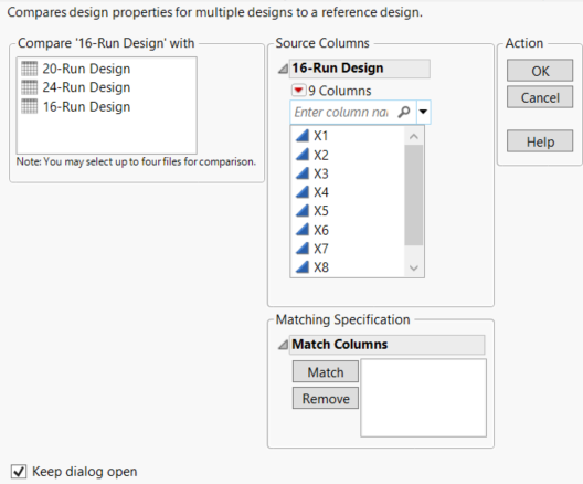 Compare Designs Launch Window