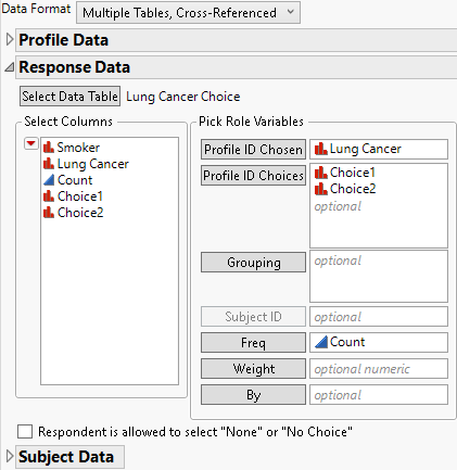 Completed Response Data Panel