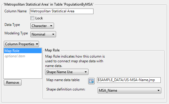 Map Role Column Property