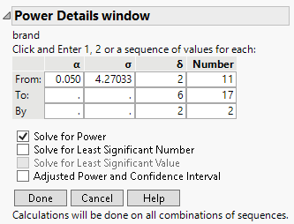 Example of the Power Details Window