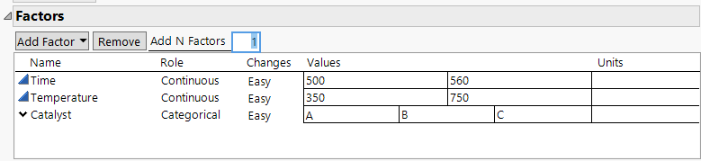 Factor Settings