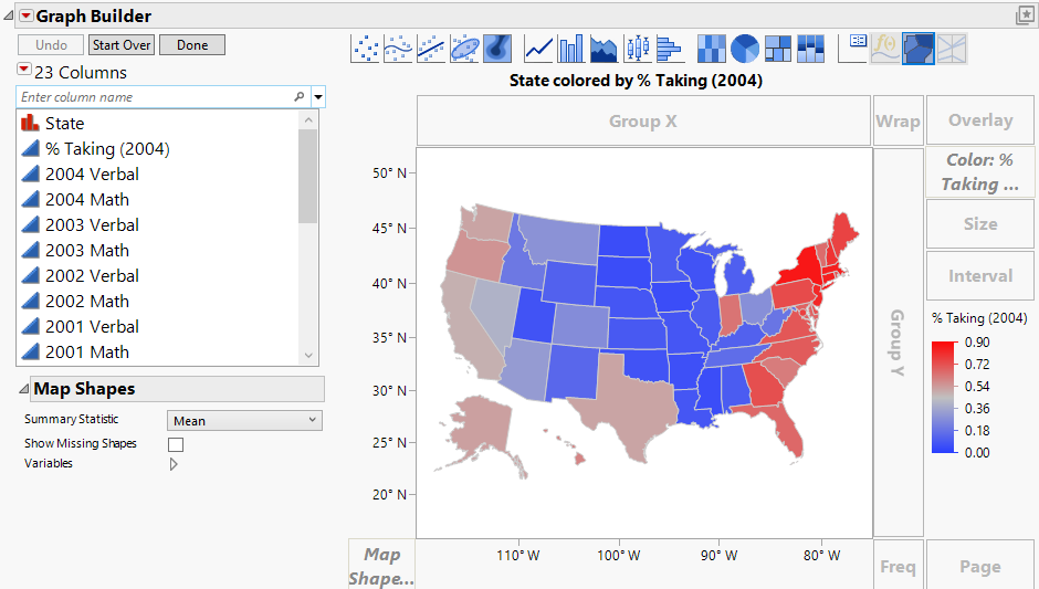 Example of % Taking (2004) by State