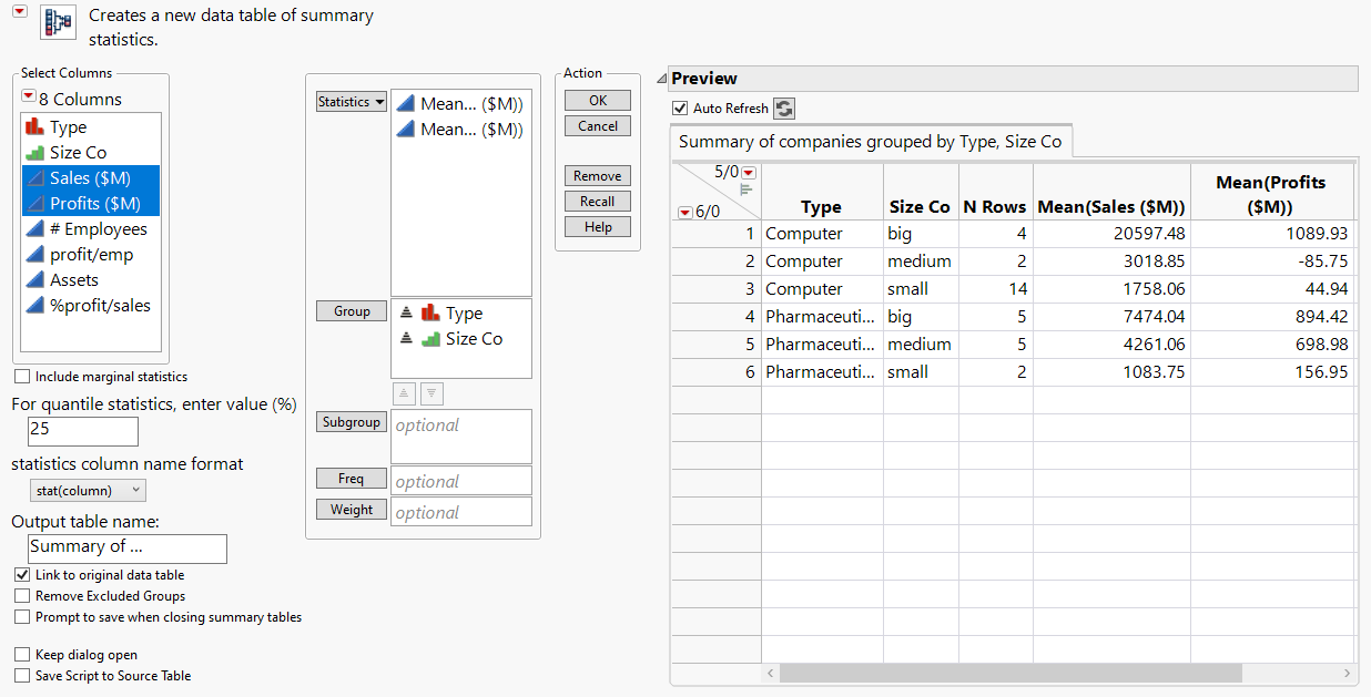 Completed Summary Window